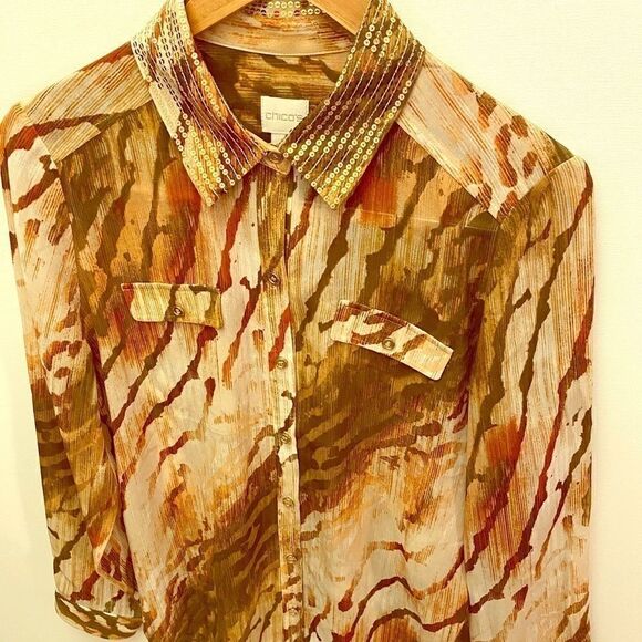 🎀Chicos Button down shirt Size : Small - Picture 2 of 10
